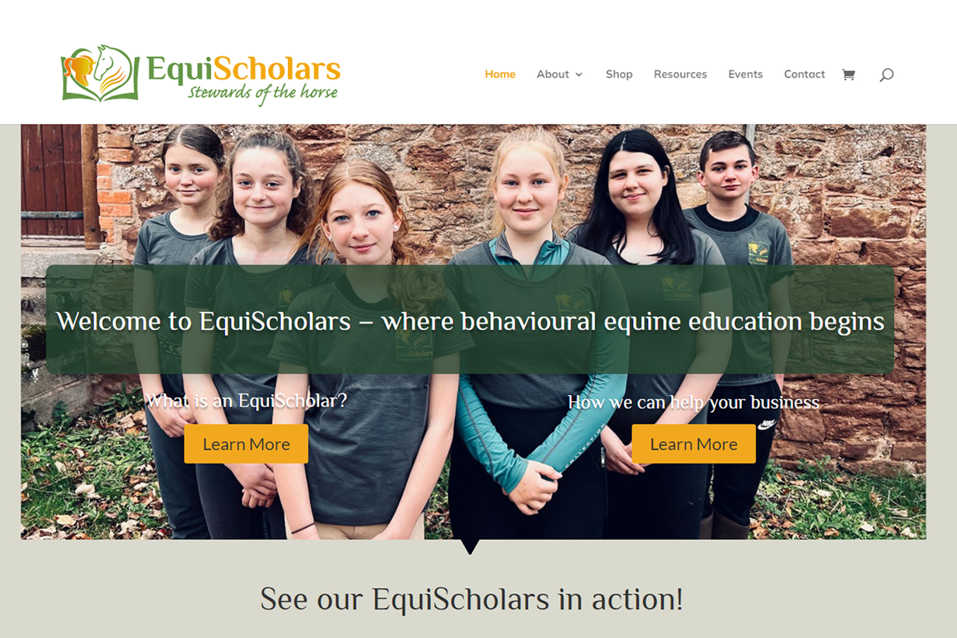 EquiScholars Website Homepage